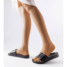 Chanclas de goma negras con hebilla de Nelm negro 2