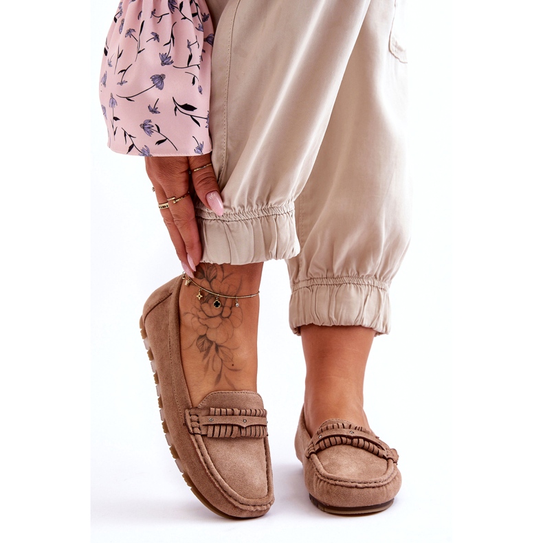 Mocasines Mujer Ante Beige 1