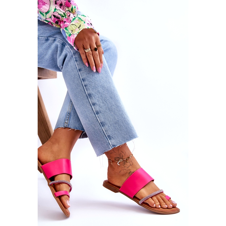 Flip de mujer -flops con una tira de fucsia decorativa rosado 5 Flip de mujer -flops con una tira de fucsia decorativa rosado 5
