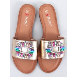 Chanclas Lowell con piedras doradas dorado 1 Chanclas Lowell con piedras doradas dorado 1