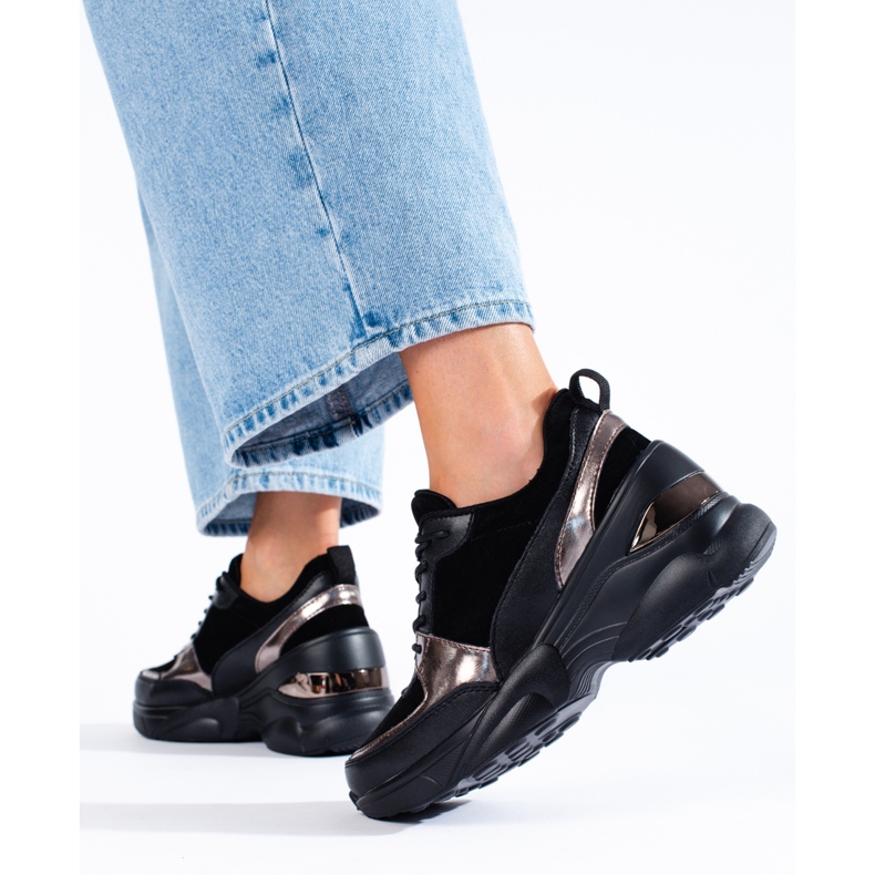 Deportivas mujer piel negra Shelovet negro 2