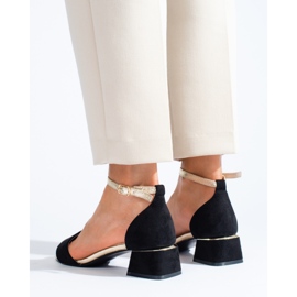 Sandalias mujer Shelovet negro tacón bajo 2