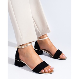 Sandalias mujer Shelovet negro tacón bajo 3