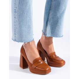 Botas marrones Shelovet con taco grueso marrón 2