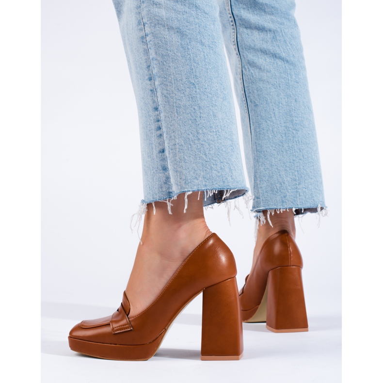 Botas marrones Shelovet con taco grueso marrón 1