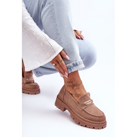 PS1 Mocasines De Mujer En Ante Beige Oscuro Pure Love 4