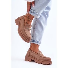 PS1 Mocasines De Mujer En Ante Beige Oscuro Pure Love 3