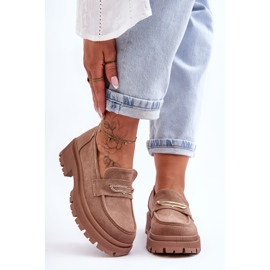 PS1 Mocasines De Mujer En Ante Beige Oscuro Pure Love 6