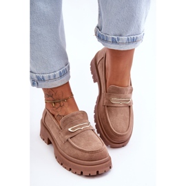 PS1 Mocasines De Mujer En Ante Beige Oscuro Pure Love 2