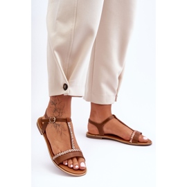 Sandalias Mujer Penna Cubic Zirconia Marrón 5