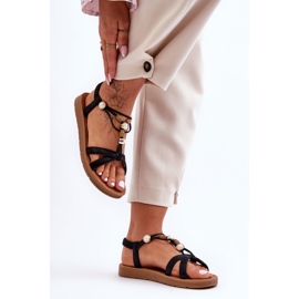 PG1 Sandalias De Mujer Con Purpurina Y Adornos Negro Midol 4