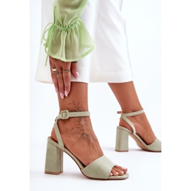 Sandalias de tacón alto de ante verde Harriet 2