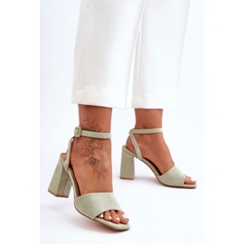 Sandalias de tacón alto de ante verde Harriet 7