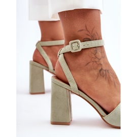 Sandalias de tacón alto de ante verde Harriet 4
