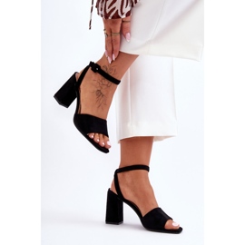 Sandalias de tacón alto de ante negro Harriet 1
