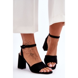 Sandalias de tacón alto de ante negro Harriet 5