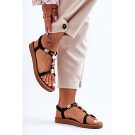 PG1 Sandalias Adornadas Mujer Negras Kushi negro 2