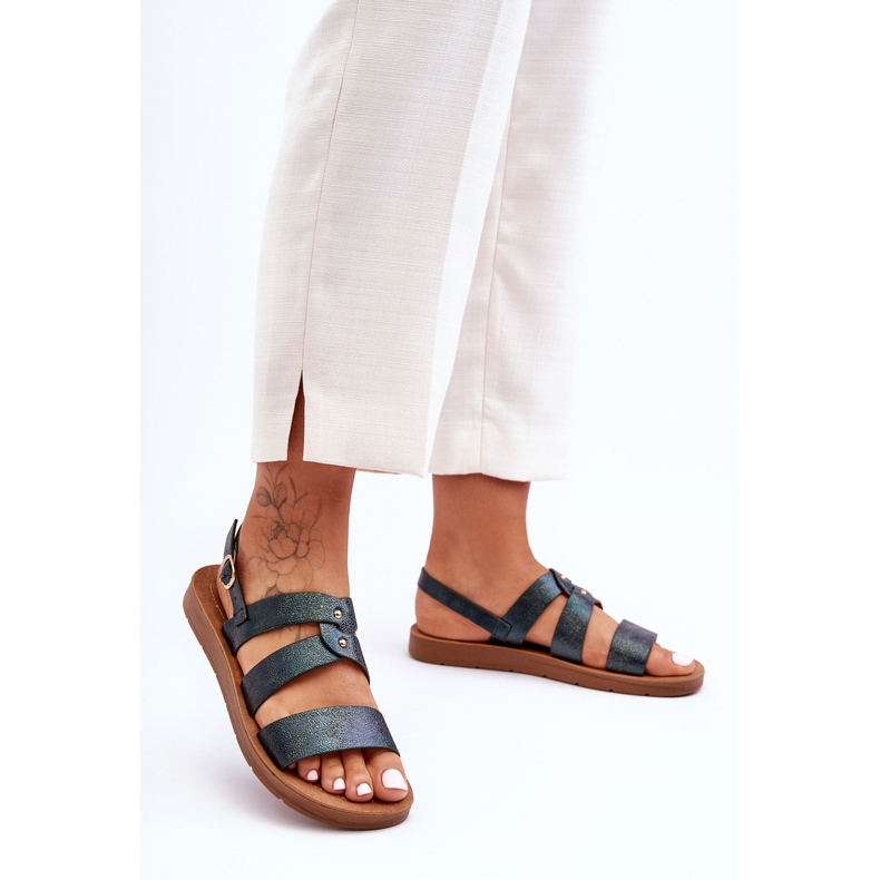 PG1 Sandalias Mujer Brillantes Verde Oscuro Catalia 1