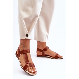 Camel Lissa Sandalias planas de mujer con velcro marrón 2 Camel Lissa Sandalias planas de mujer con velcro marrón 2