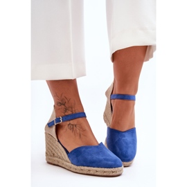 PG1 Sandalias Cuña Ante Azul Selfoss 2