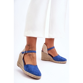 PG1 Sandalias Cuña Ante Azul Selfoss 3