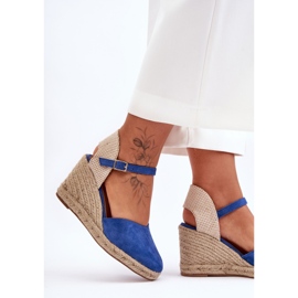 PG1 Sandalias Cuña Ante Azul Selfoss 4