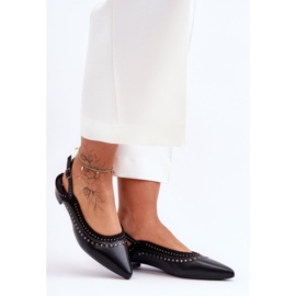 PG1 Bailarinas De Piel Con Tachuelas Negro Laroshe 5