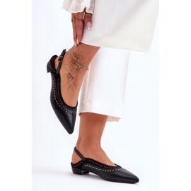 PG1 Bailarinas De Piel Con Tachuelas Negro Laroshe 7