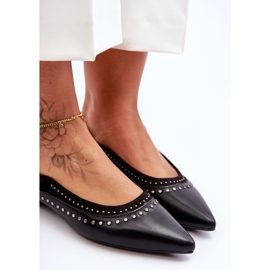 PG1 Bailarinas De Piel Con Tachuelas Negro Laroshe 4