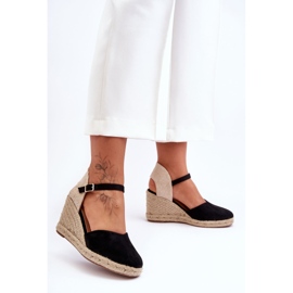 Sandalias De Ante Con Cuña Negro Selfoss 1