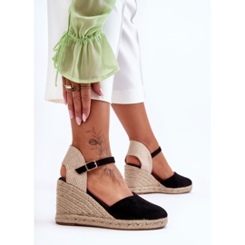 Sandalias De Ante Con Cuña Negro Selfoss 3