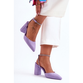 Salones De Ante Con Tira Decorativa Violeta Lirosa 5