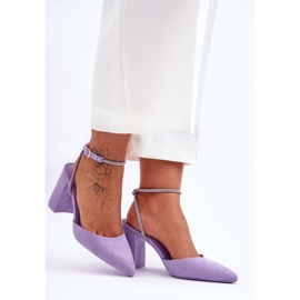 Salones De Ante Con Tira Decorativa Violeta Lirosa 2