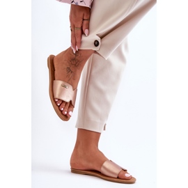 Cómodos Zapatos De Tacón Plano Mujer Oro Rosa Coraline dorado 3