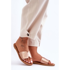Cómodos Zapatos De Tacón Plano Mujer Oro Rosa Coraline dorado 5