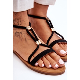 PG1 Sandalias Mujer Cremallera Planas Negras Jullie negro 5