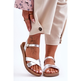 Sandalias Clásicas Mujer Piel Plata Talisma 4