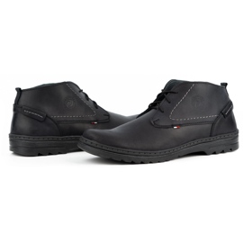 Olivier Zapatos casuales de cuero para hombres 234GT negros 4