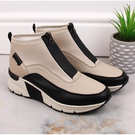 Sneakers mujer botines beige Rieker N6352-60 8