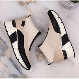 Sneakers mujer botines beige Rieker N6352-60 10