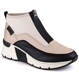 Sneakers mujer botines beige Rieker N6352-60 12