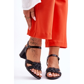 Sandalias De Cuero En Un Tacón Meriel Negro 7