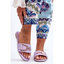 Pantuflas Clásicas De Mujer Con Adornos Morado Impresionante violeta 7