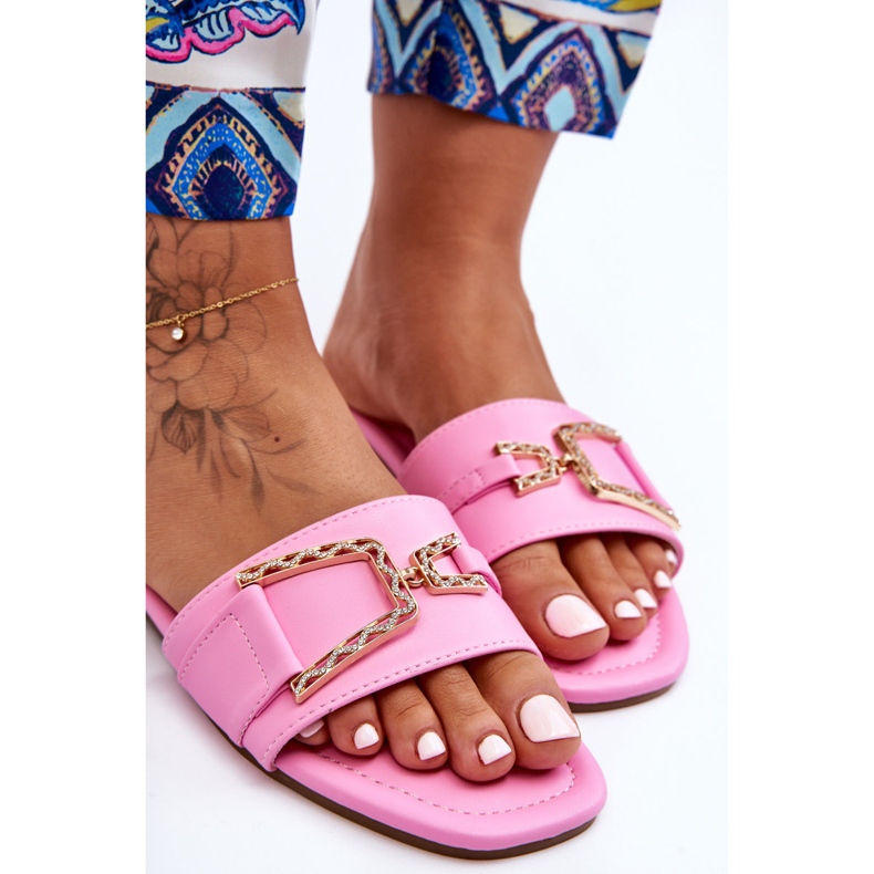 Pantuflas Clásicas De Mujer Con Impresionante Decoración Rosa rosado 2