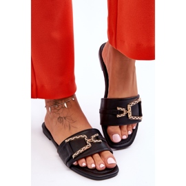Pantuflas clásicas negras con adornos impresionantes para mujer negro 3