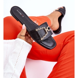 Pantuflas clásicas negras con adornos impresionantes para mujer negro 6