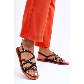 Sandalias Mujer Con Adornos Negro Alemona 1