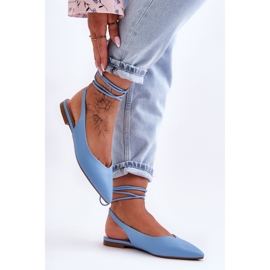 PG1 Bailarinas de Mujer con Tiras Azul Lilly Ann 3