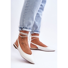 PG1 Bailarinas De Mujer Con Cordones Blanco Lilly Ann 5