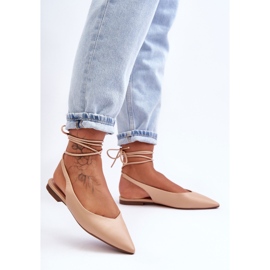 PG1 Bailarinas Lilly Ann con cordones para mujer beige 1 PG1 Bailarinas Lilly Ann con cordones para mujer beige 1